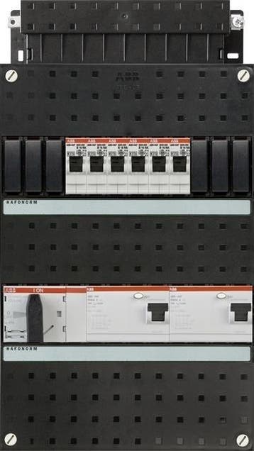 ABB groepenkast 3-fase, 6 groepen, 2 Aardlekschakelaars, Nieuw