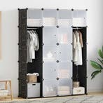 vidaXL Kast modulair met 14 vakken 37x146x180,5 cm zwart en, Huis en Inrichting, Kasten | Kledingkasten, Verzenden, Nieuw
