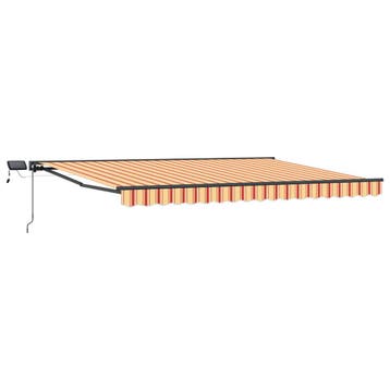 vidaXL Handmatig knikarmscherm met solar LED 5 x 3 m, Verzenden, Nieuw