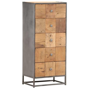 vidaXL Ladekast 45x30x100 cm massief gerecycled hout, Kinderen en Baby's, Kinderkamer | Commodes en Kasten, Verzenden, Nieuw
