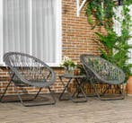 3-delige Balkonset met Tafel – Rotanlook Tuinmeubelen, Tuin en Terras, Verzenden, Nieuw, Rotan