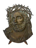 Reliëf, Volto del Cristo coronato di spine - 29 cm -
