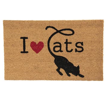Kokos deurmat I  Cats 75 x 45 cm, Tuin en Terras, Deurmatten, Verzenden, Nieuw