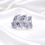 Zonder minimumprijs - Ring Verguld Tanzaniet - Topaas - 18k, Sieraden, Tassen en Uiterlijk, Ringen, Nieuw