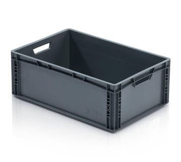 Stapelbak, 600x400x220 mm, euronorm, grijs pp, nieuw, 40 tot 60 cm, 50 tot 75 cm, Ophalen of Verzenden, Nieuw