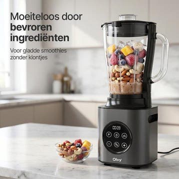 Olvy Kitchen Blender - 1,5L Glazen Kan met To-Go Beker - Smo, Verzenden, Zo goed als nieuw