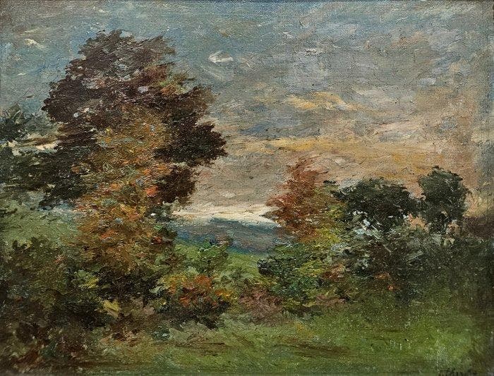 French School (XIX-XX) - Autumn Landscape, Antiek en Kunst, Kunst | Schilderijen | Klassiek