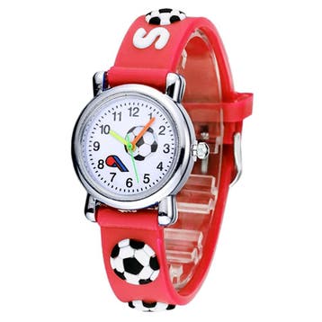 Fako - Kinderhorloge - 3D - Voetbal - Rood, Verzenden, Nieuw