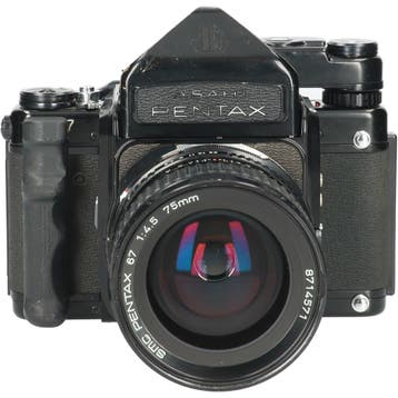 Pentax 6x7 MLU (TTL Prisma) met SMC 75mm f4.5 CM5638, Audio, Tv en Foto, Fotocamera's Analoog, Ophalen of Verzenden, Gebruikt