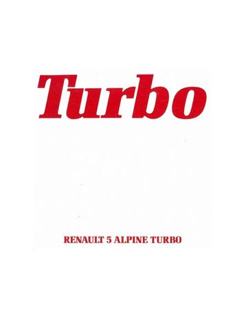 1980 RENAULT 5 ALPINE TURBO BROCHURE NEDERLANDS, Nieuw, Renault, Author