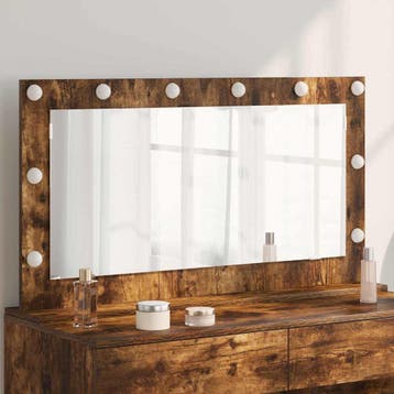 vidaXL Schmink Spiegel Gerookt eiken 100 x 55 x 18 cm, Huis en Inrichting, Verzenden, Nieuw