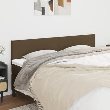 vidaXL Hoofdborden 160x5x78/88 cm stof donkerbruin, Verzenden, Nieuw, Bruin, Stof