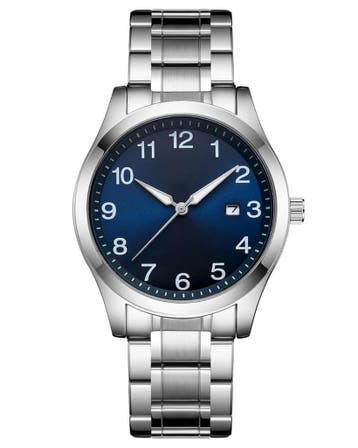 Tyme Zurich Heren Horloge - 40mm Blauw/Zilver - Goed, Ophalen of Verzenden, Gebruikt