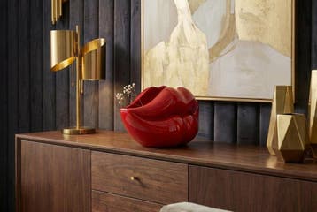 Vaas LIP 55cm rode lippen - 48058, Huis en Inrichting, Woonaccessoires | Vazen, Ophalen of Verzenden, Nieuw