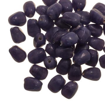 5 x Glaskralen Pebble Dark Blue (Pebble vintage glaskralen), Hobby en Vrije tijd, Ophalen of Verzenden, Nieuw, Kraal