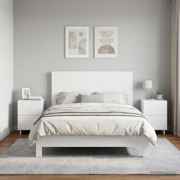 vidaXL Nachtkastje 2 st Hoogglans Wit 33,5 x 34,5 x 50 cm, Minder dan 45 cm, Verzenden, Nieuw, Minder dan 55 cm