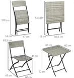 3-delige Balkonset – Klapstoelen en Tafel van Polyrattan, Verzenden, Nieuw