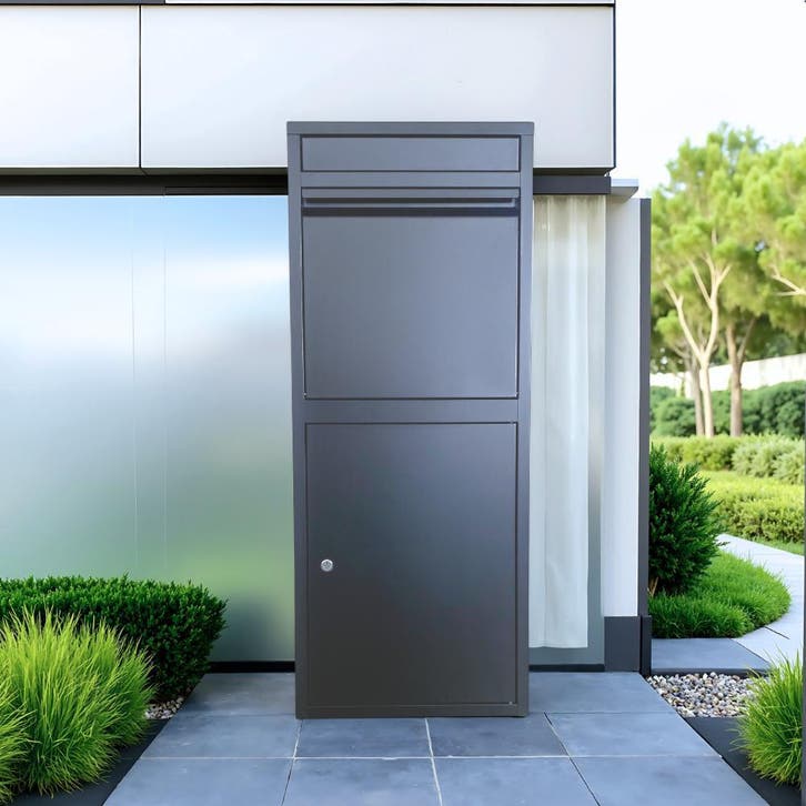 ParcelXL Mondo - Pakketbrievenbus Antraciet -  ACTIE, Tuin en Terras, Brievenbussen, Staande brievenbus, Nieuw, Rvs, Verzenden