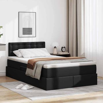 vidaXL Opslag bed met matras met opslag Zwart 120 x 200 cm, Overige materialen, Verzenden, Zwart, Nieuw