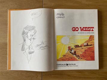 Derib - Go West + dédicace - C - 1 Album - Eerste druk -, Boeken, Stripboeken, Nieuw
