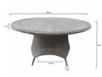 Riccione dining tuintafel 150 cm rond wit grijs, Tuin en Terras, Tuintafels, Ophalen of Verzenden, Nieuw, Wicker