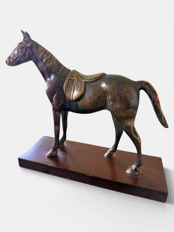 sculptuur, Cheval bronze - 23 cm - Brons