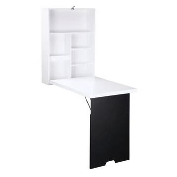 Opklapbaar Wandbureau met Whiteboard en 5 Opbergvakken, Verzenden, Nieuw