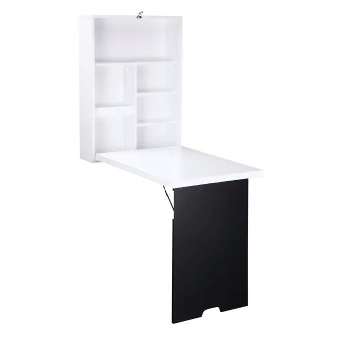Opklapbaar Wandbureau met Whiteboard en 5 Opbergvakken, Computers en Software, Laptoptafels, Nieuw, Verzenden