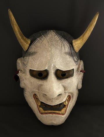 Oude handgemaakte Noh-masker van Hannya  - Hout - Japan -