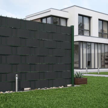 PVC privacyfolie met bevestigingsclips - 35 m, antraciet, Verzenden, Nieuw