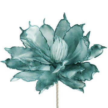 Kunstbloem - Kunstlotus - Kunststof - Turquoise- Glitters, Auto diversen, Autostickers, Ophalen of Verzenden