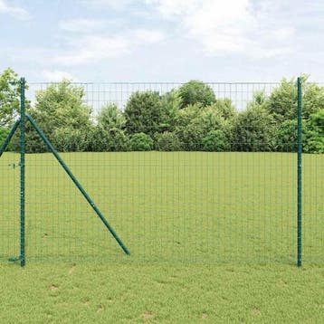 vidaXL Euro-hek met grondbevestiging 10 x 1,6 m PVC-Coated, Verzenden, Nieuw, IJzer