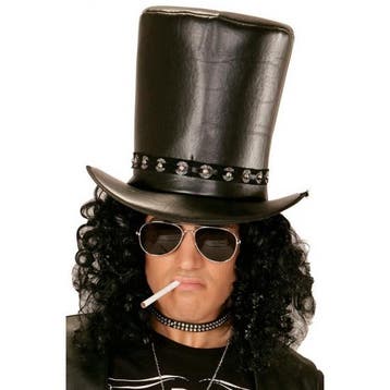 Zwarte Slash hoge lederlook hoeden - Hoge hoeden, Verzenden, Nieuw
