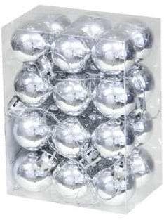 Kerstballen kunststof onbreekbaar zilver glanzend 3 cm 24, Ophalen of Verzenden, Nieuw