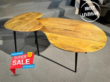 ***Sale*** Salontafel Set Verona Smooth Naturel Mango, Verzenden, Nieuw