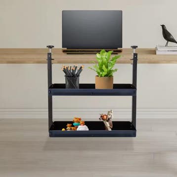 Bureau-opbergrek met klem, 2 niveaus staal, Verzenden, Nieuw