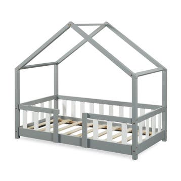 Kinderbed Treviolo huisbed 70x140 cm lichtgrijs en wit [en.c, Kinderen en Baby's, Kinderkamer | Bedden, Verzenden, Nieuw