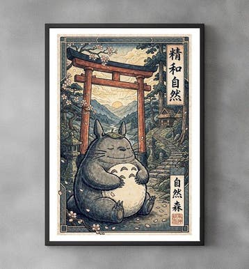 Sato Hageshi - Silent Mountain Guardian - Totoro - Pop Art -, Nieuw