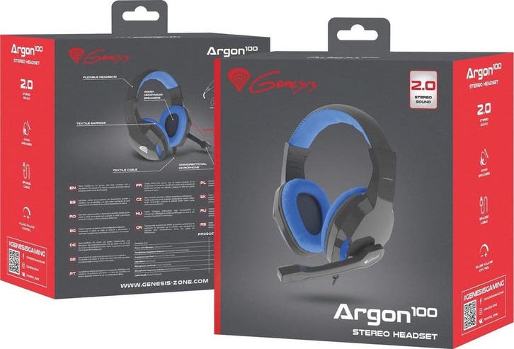 Gaming Earpiece with Microphone Genesis ARGON 100 Blue, Muziek en Instrumenten, Microfoons, Nieuw, Ophalen of Verzenden