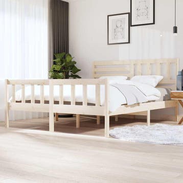 vidaXL Bedframe massief hout 180x200 cm, Huis en Inrichting, Eenpersoons, Bruin, Verzenden, Nieuw