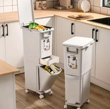 Grote Prullenbak 29L/32L – Dubbel Vak met Voetpedaal, Verzenden, Nieuw