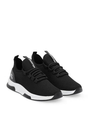 Zwarte sneakers dames, witte zool | Slazenger Abena | nieuw, Verzenden, Slazenger, Zwart, Nieuw