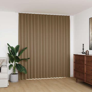 vidaXL Gordijn verduisterend met haken 290x245 cm taupe, Verzenden, Nieuw