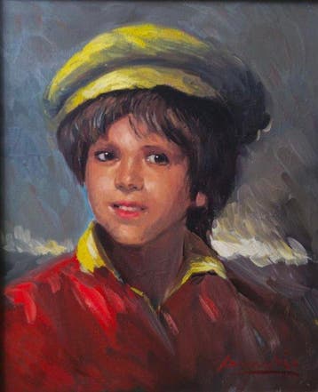 Aurelio Moreno (1936) - Retrato de joven con gorra amarilla
