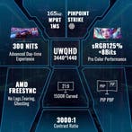 Gaming Monitor - Beeldscherm computer - 34 inch - Curved - 1, Verzenden, Zo goed als nieuw