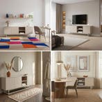 Commode Boxholm 160x30x57 cm havermout [en.casa], Verzenden, Nieuw