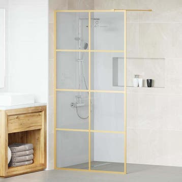 vidaXL Inloop Douche Wand Goud 100 x 195 cm gehard glas, Verzenden, Nieuw