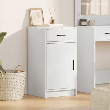 vidaXL Dressoir met lade Wit 40 x 40,5 x 75 cm Bewerkt hout, Verzenden, Nieuw, Overige houtsoorten, Minder dan 50 cm