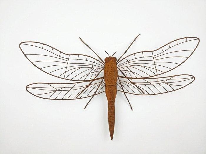 Dragonfly Wall Art - Beeldje - Staal, Antiek en Kunst, Curiosa en Brocante