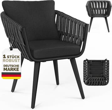 Tuinstoelen - Weerbestendig - Met armleuning - Set van 6 - Z, Verzenden, Zo goed als nieuw